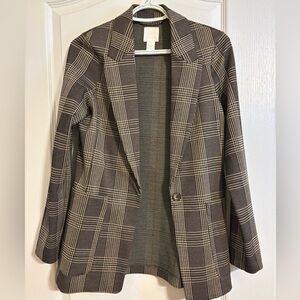 H&M Brown Plaid Blazer